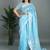 Light blue woven cotton silk saree with blouse