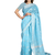Light blue woven cotton silk saree with blouse