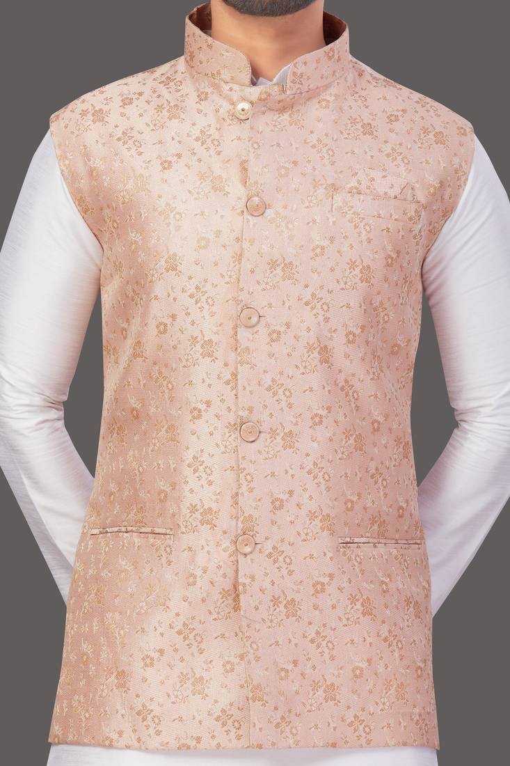 Pattern Stitched jacket with Kurta Churidar