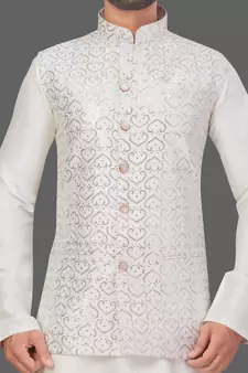 Pattern Stitched jacket with Kurta Churidar