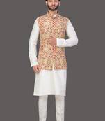 Pattern Stitched jacket with Kurta Churidar
