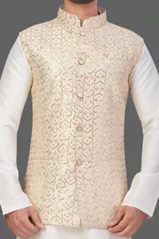 Pattern Stitched jacket with Kurta Churidar