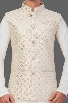 Pattern Stitched jacket with Kurta Churidar