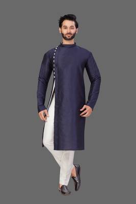 Pattern stitched side cut kurta with potli work 1