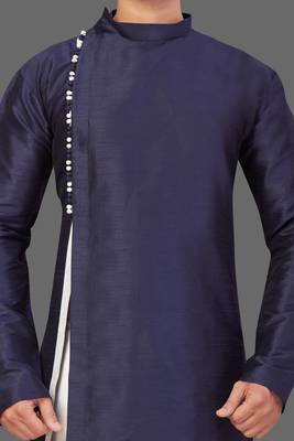 Pattern stitched side cut kurta with potli work 2