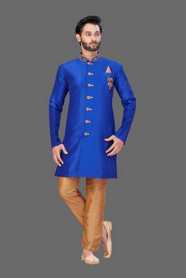 Hand Work done in front collar and button Semi Indo Stitched 1