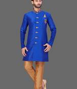 Hand Work done in front collar and button Semi Indo Stitched