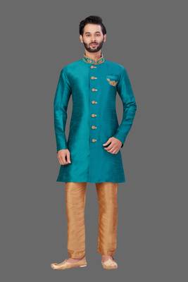 Hand Work done in front collar and button Semi Indo Stitched 1