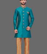 Hand Work done in front collar and button Semi Indo Stitched