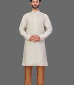 Pattern stitched kurta with self design solid stitched