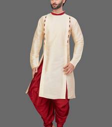 Pattern stitched side cut kurta with potli work