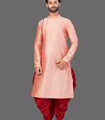 Pattern stitched side cut kurta with potli work