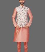 Pattern Stitched jacket with Kurta Churidar