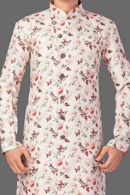 Pattern stitched semi indo with solid stitched kurta 2
