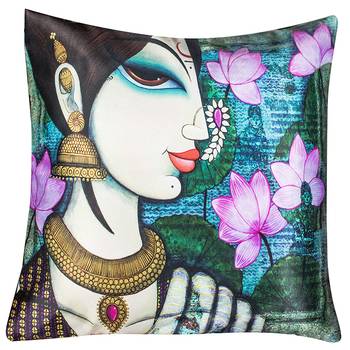 Sb interio Premium Satin Digital Print 16×16 inch combo pack of 05 cushion pillow Cover 4