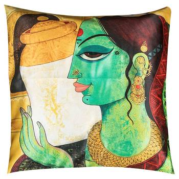 Sb interio Premium Satin Digital Print 16×16 inch combo pack of 05 cushion pillow Cover 5