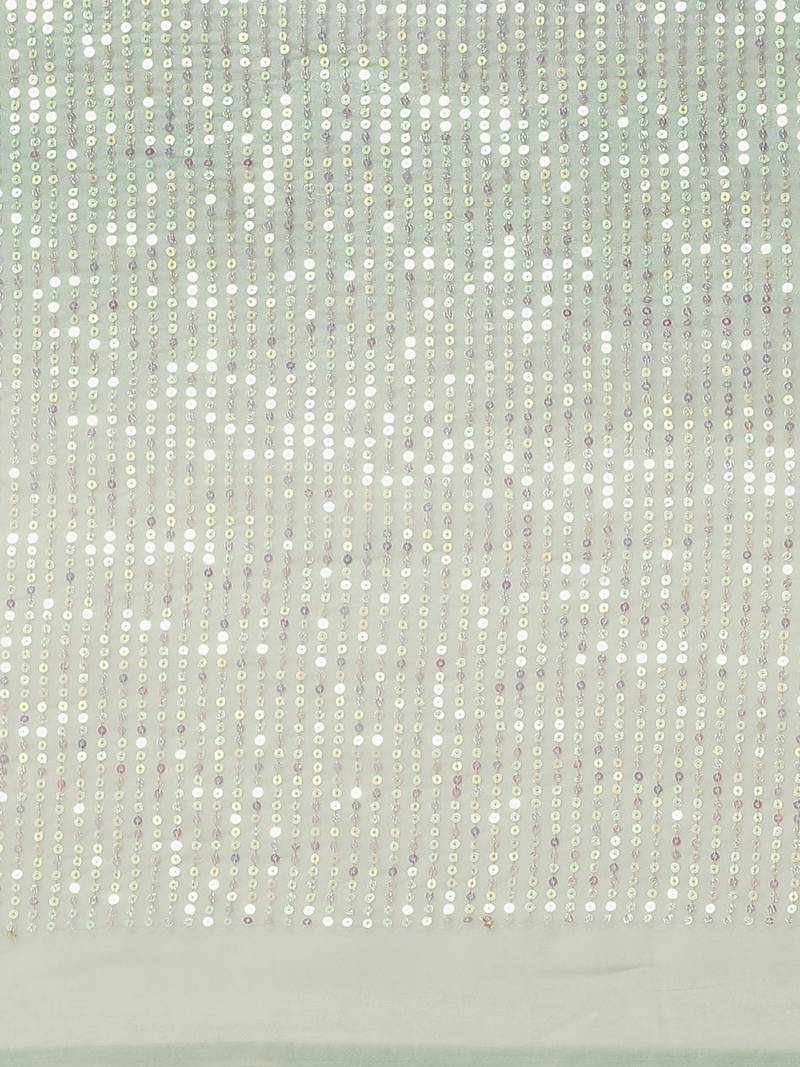 Sequin Work Georgette Dark Grey Saree With Unstitched Blouse Piece