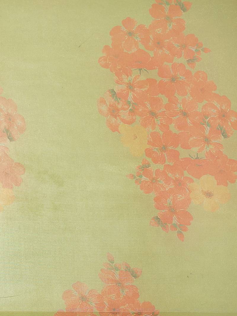 Floral Pattern Organza Mehendi Green Saree With Unstitched Blouse Piece