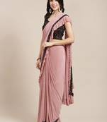 ready to wear kalista striped pattern knitted lycra saree