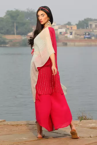 Shimmer tuck Kaftan set