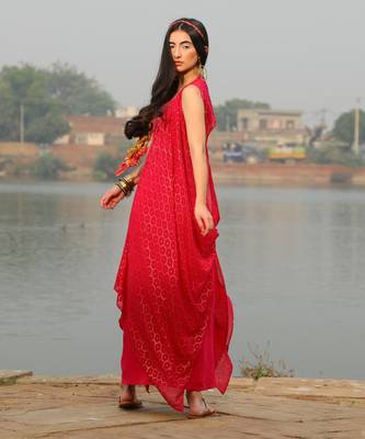 Bralet With Drape skirt And Shimmer  jacket 2