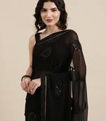 Georgette Saree  With All Over Sequins Work  With Blouse
