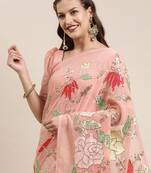 Georgette Saree  With   Embroidered Border  With Blouse