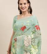 Georgette Saree  With   Embroidered Border  With Blouse