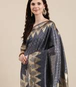 Banarasi silk blend saree with Woven design border with blouse