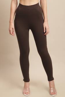 Women Brown Ankle Length Plus Pant