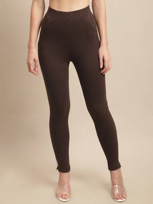 Women Brown Ankle Length Plus Pant 1
