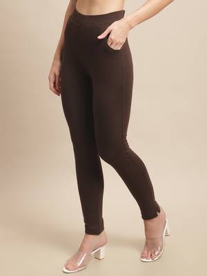 Women Brown Ankle Length Plus Pant 3