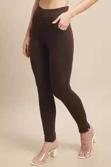 Women Brown Ankle Length Plus Pant