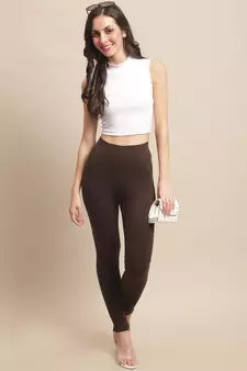 Women Brown Ankle Length Plus Pant
