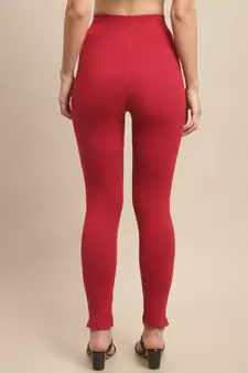 Women Maroon Ankle Length Plus Pant