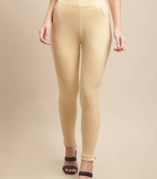 Women Light Beige Ankle Length Plus Pant