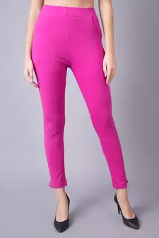 Women Magneta Ankle Length Plus Pant