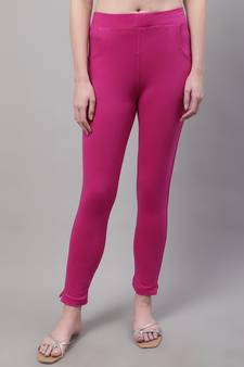 Women Pink Ankle Length Plus Pant