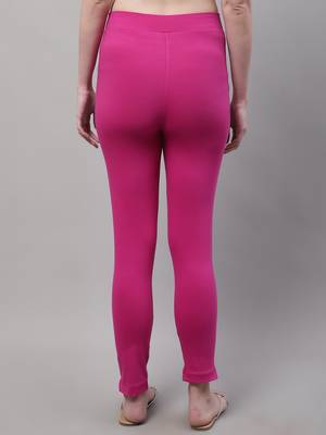 Women Pink Ankle Length Plus Pant 2
