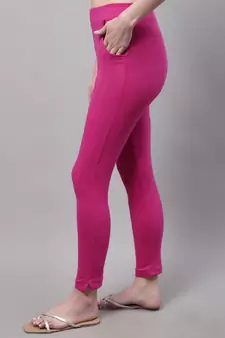 Women Pink Ankle Length Plus Pant