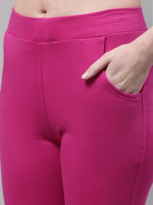 Women Pink Ankle Length Plus Pant 5