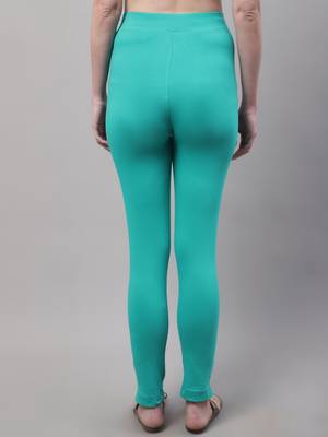 Women Turquoise Blue Ankle Length Plus Pant 2