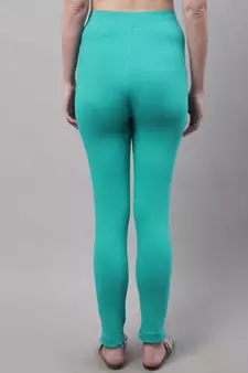 Women Turquoise Blue Ankle Length Plus Pant