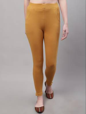 Women Mustard Ankle Length Plus Pant 1