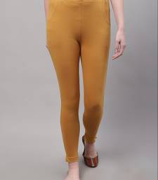 Women Mustard Ankle Length Plus Pant
