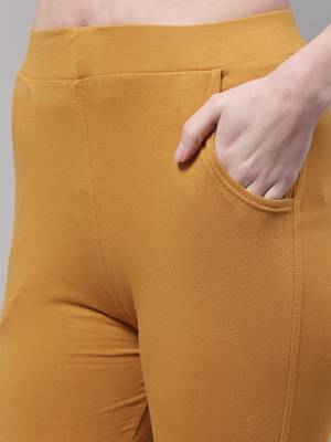 Women Mustard Ankle Length Plus Pant 5