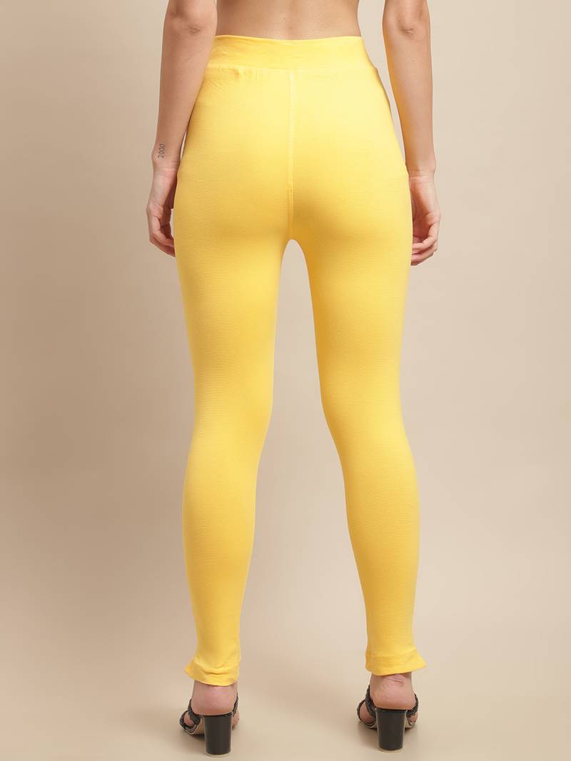 Women Yellow Ankle Length Plus Pant