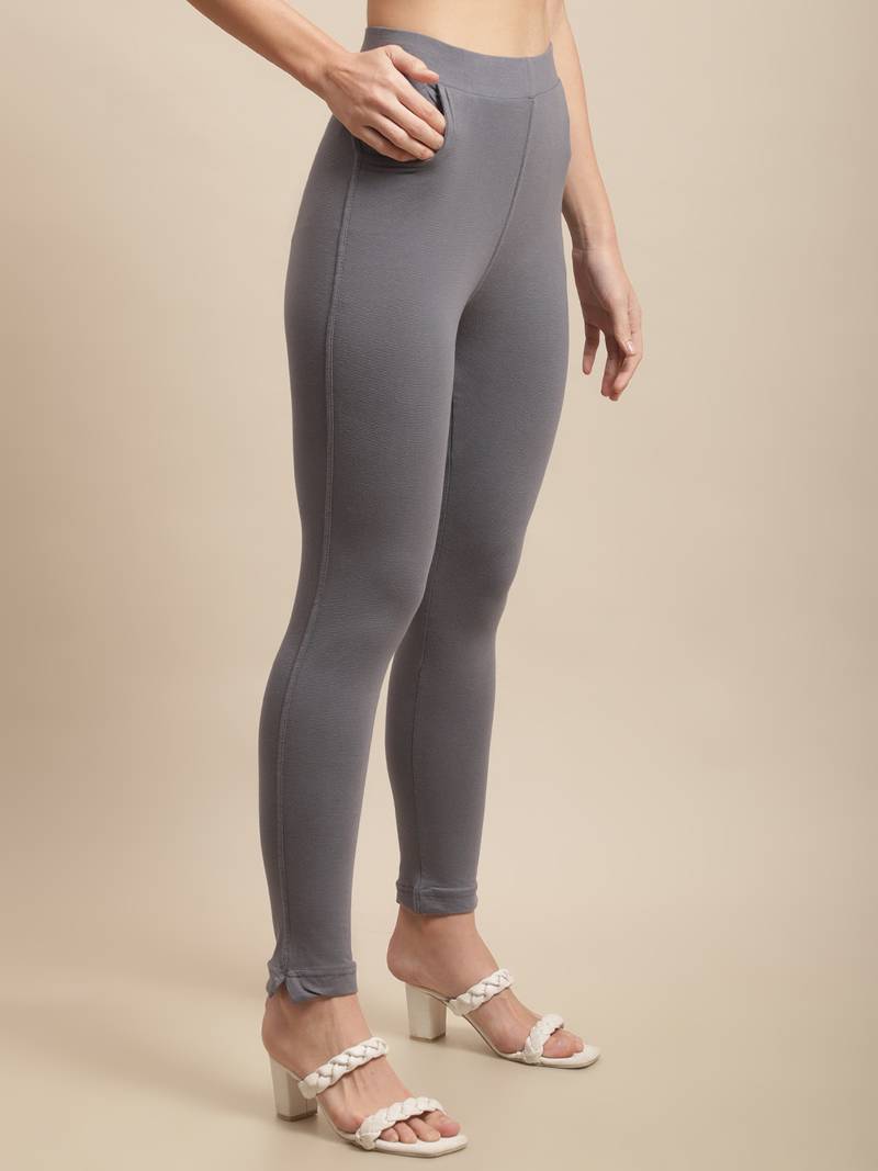 Women Grey Ankle Length Plus Pant