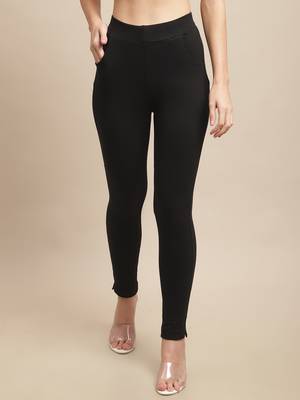 Women Black Ankle Length Plus Pant 1