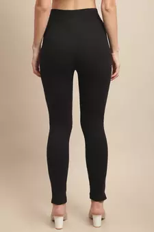 Women Black Ankle Length Plus Pant